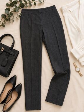Joie Gray Plaid Dress Pants Straight Leg Work Career Size 4